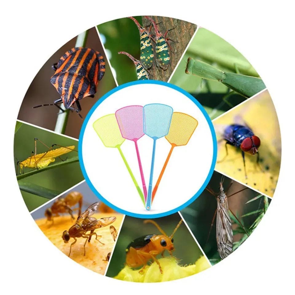 Plastic Fly Swatters, Flexible Long Handle Manual Swat, Striking Fly Sticky Flea Mattress Sticky Strip, Pest Bug Mosquito Insect Killer Slap Tool Plastic Fly Swatters, Flexible Long Handle Manual Swat, Striking Fly Sticky Flea Mattress Sticky Strip, Pest Bug Mosquito Insect Killer Slap Tool